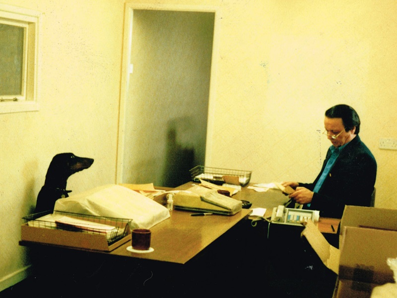 Colourmaster's founder, Eddie Maker, at his desk